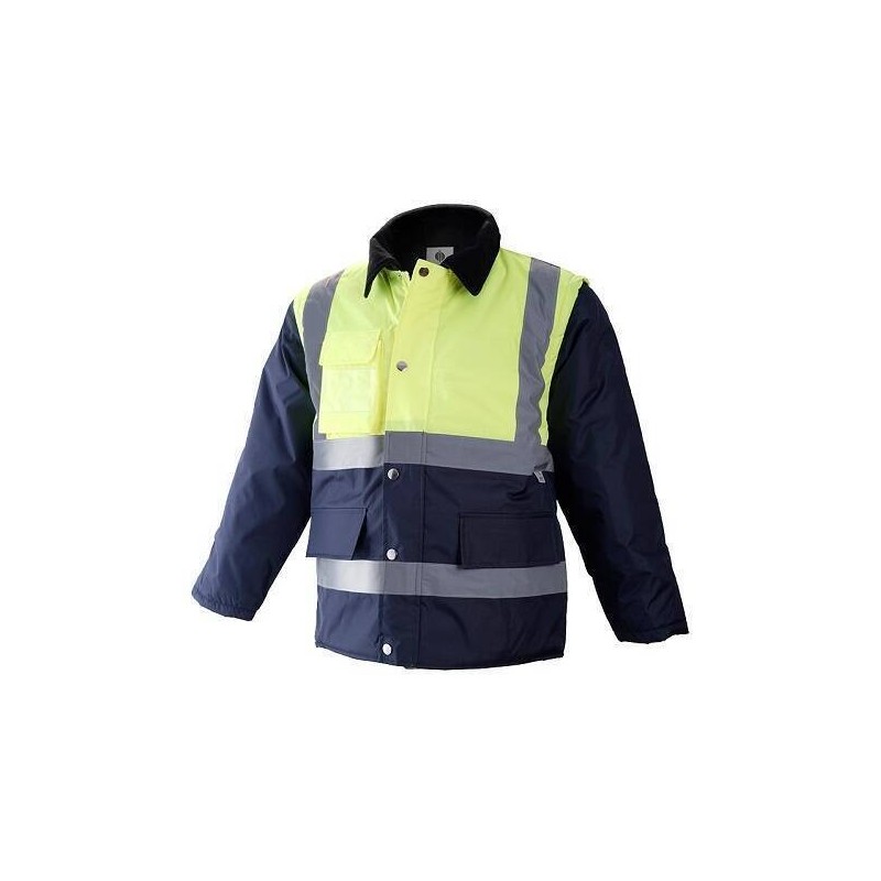 CHAQUETA MANGA DESMONTABLE ACOLCHADA MARINO/AMARILLO A.V.