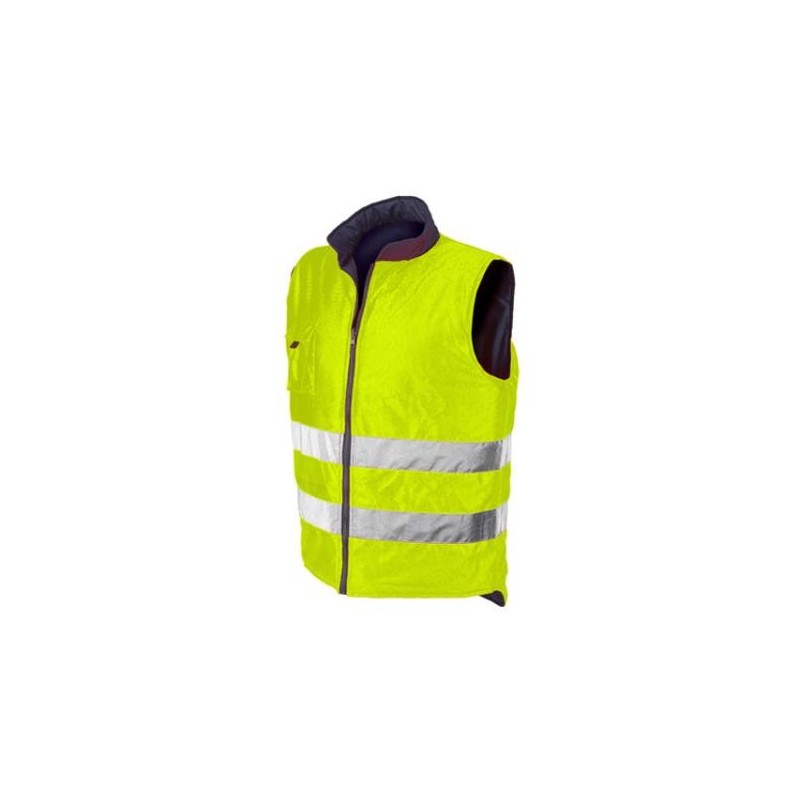 CHALECO C/CREMALLERA REVERSIBLE AMARILLO A.V/AZ