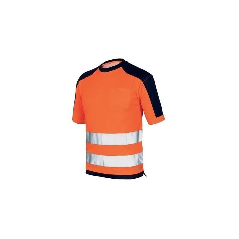 CAMISETA M/C COMBINADA 50% ALG. A.V. MARINO - NARANJA