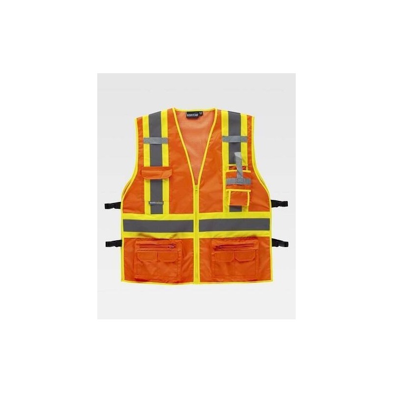 CHALECO TEJIDO OXFORD AJUSTE LATERAL TALLA ÚNICA NARANJA / AMARILLO FLUOR