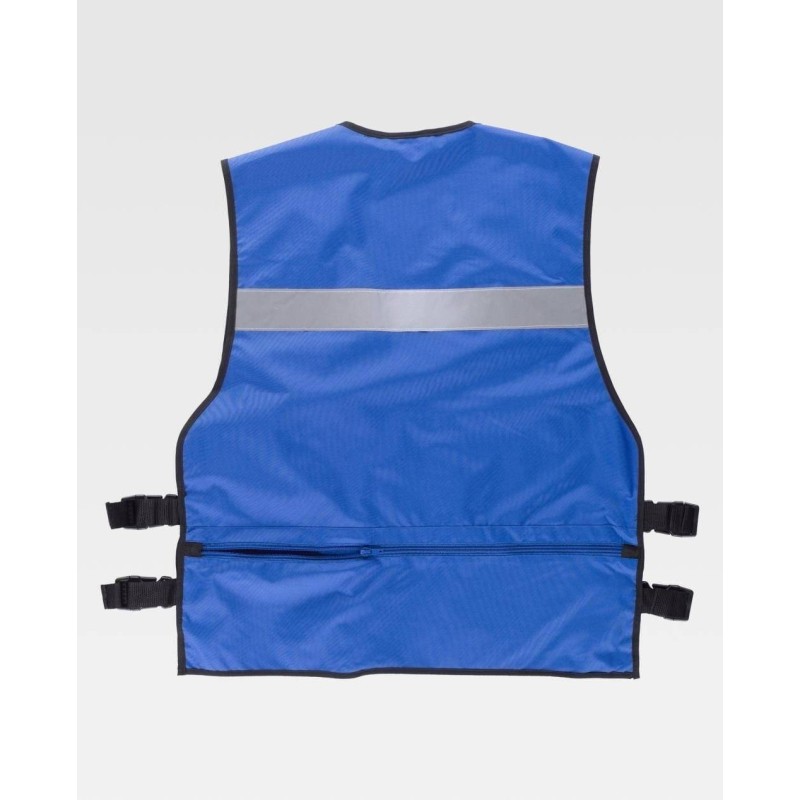 CHALECO TEJIDO OXFORD AJUSTE LATERAL CINTAS REFLECT. TALLA ÚNICA AZUL ROYAL