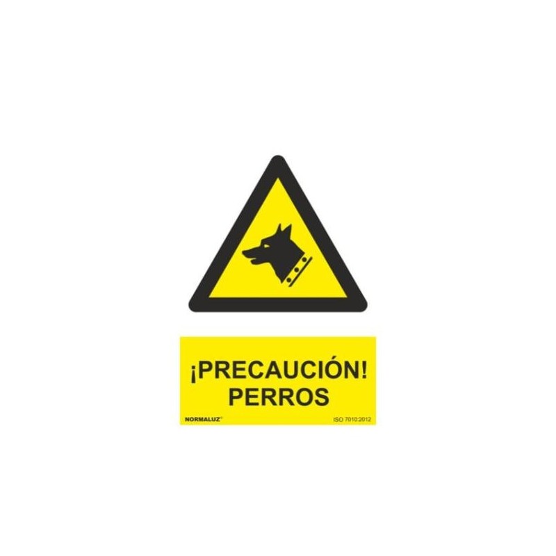 SEÑAL PVC 21 X 30 ''PRECAUCIÓN PERROS''