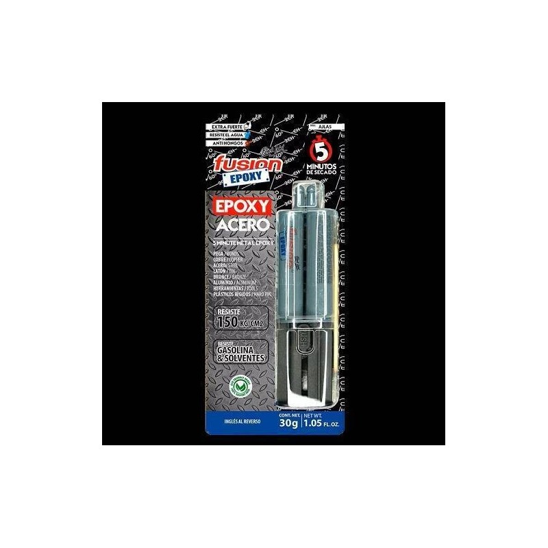 JERINGA PEGAMENTO EPOXI LIQUIDO ACERO 5 MINUTOS FUSION EPOXY