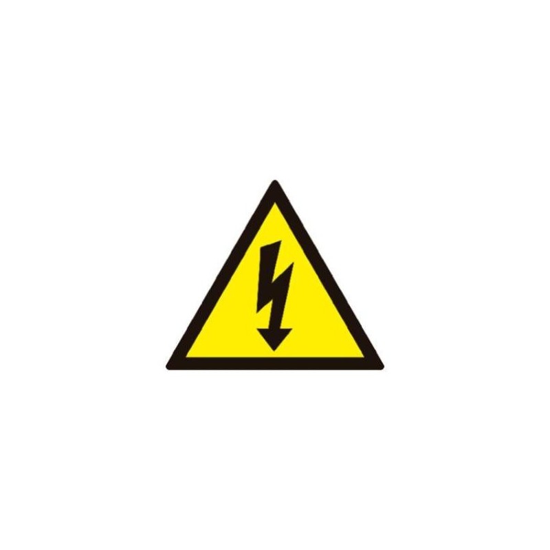 TRIANGULO RIESGO ELECTRICO TROQ. 10CMTS.ADHESIVO