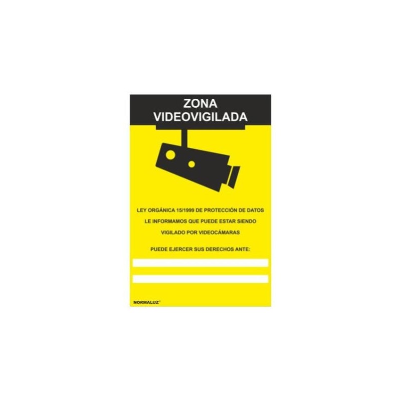 SEÑAL PVC 21 X 30 ''ZONA VIDEOVIGILADA''