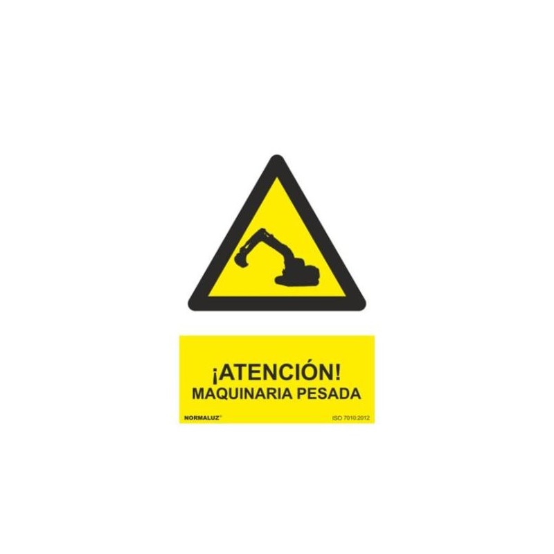SEÑAL PVC 21 X 30 ''PELIGRO MAQUINARIA PESADA''