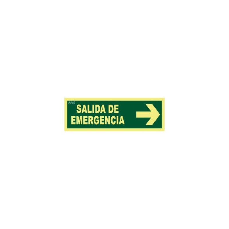 SEÑAL FOTOL.44,5 X14,8  ''SALIDA EMERGENCIA+FLECHA DERECHA''